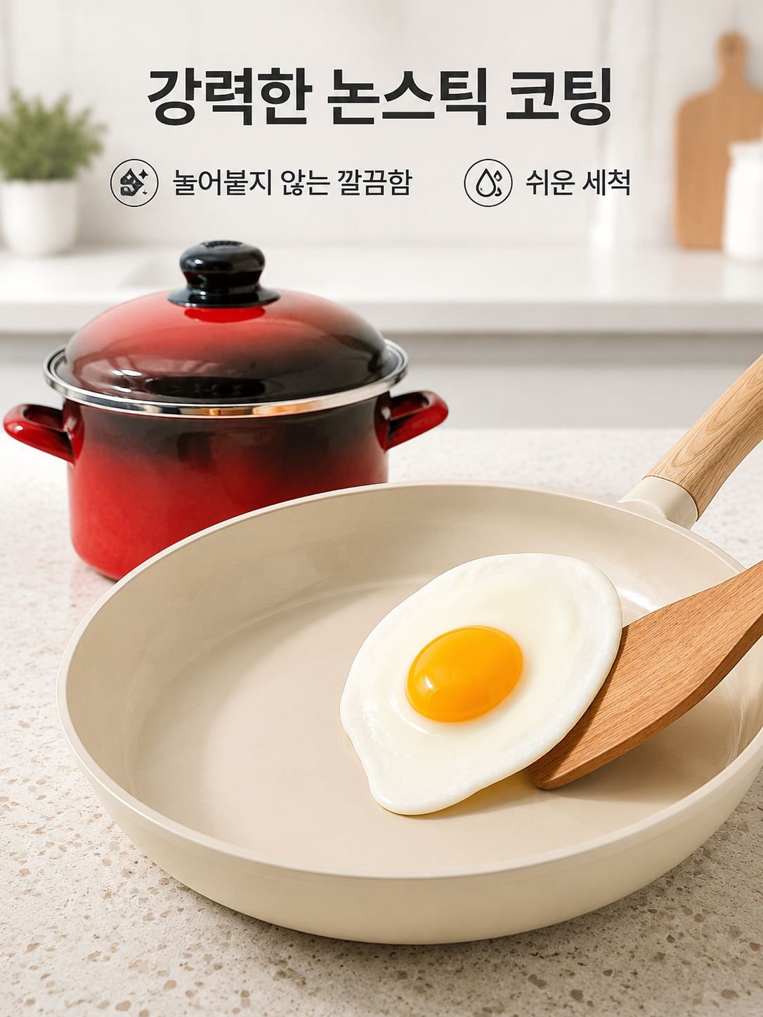 가정용 찜냄비와 볶음팬 세트