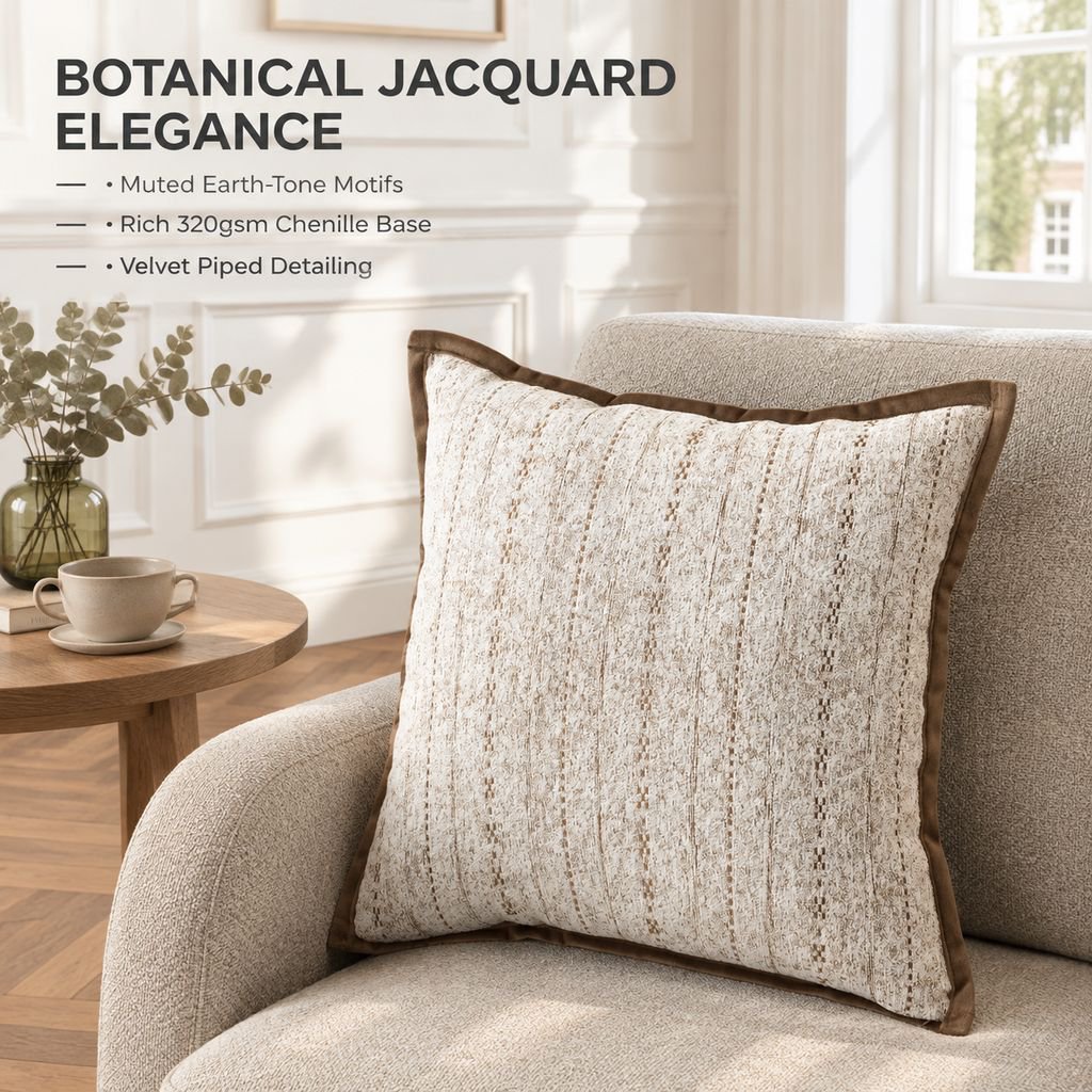 Luxury Chenille Floral Throw Pillow Case Chinese Style Sofa Bed Cushion