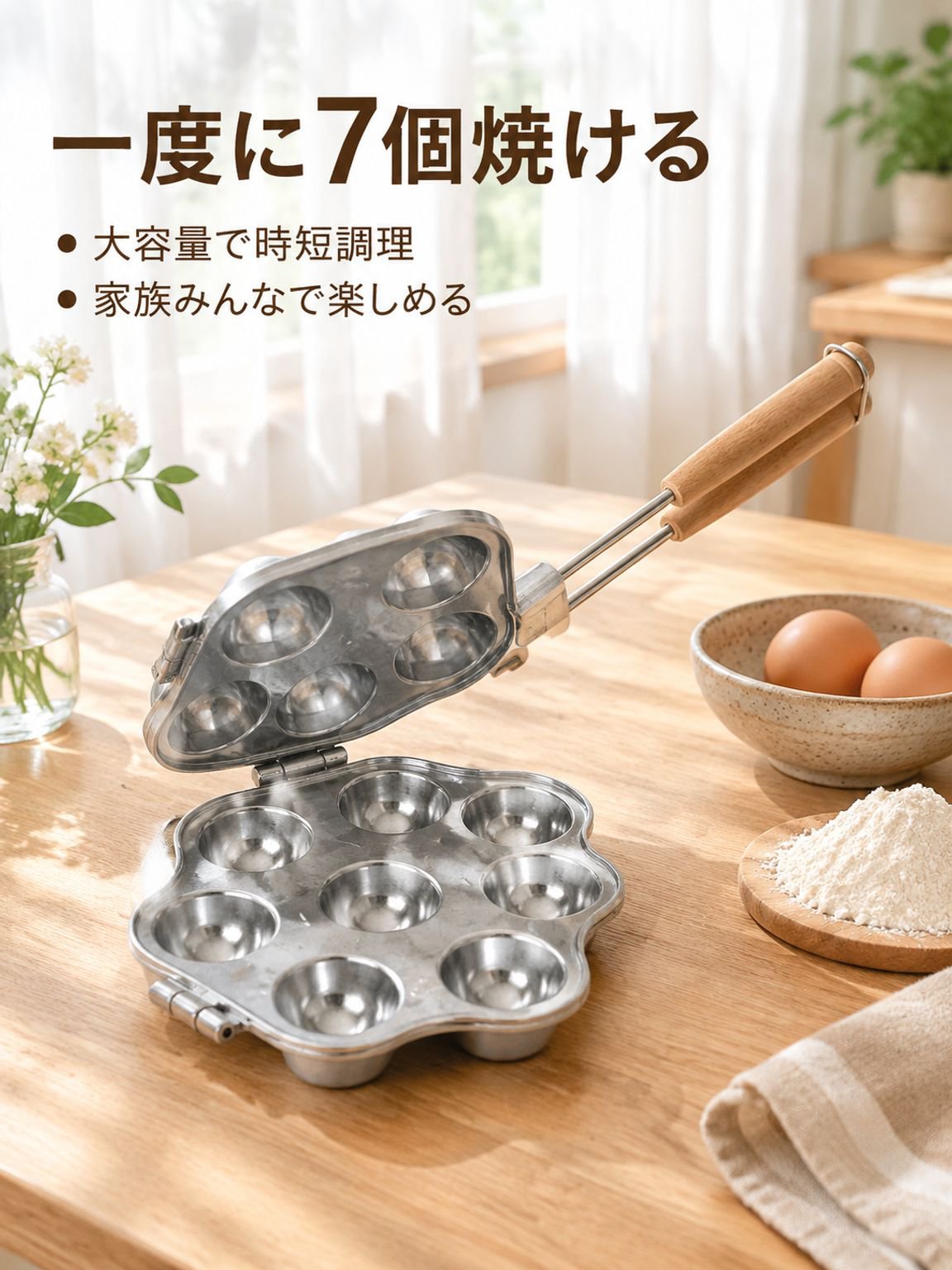 アルミ製家庭用七つ穴エッグタルト型