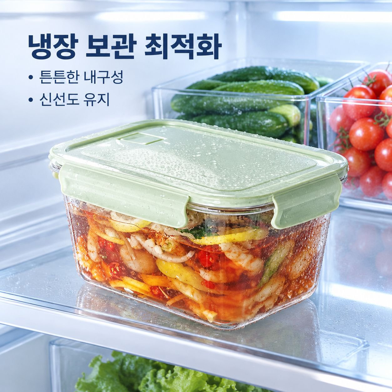 피클용 대용량 유리 용기 (뚜껑 포함)