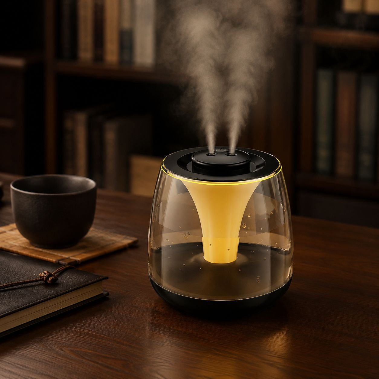 ミニUSBデュアルノズル加湿器 家庭用静音高ミスト加湿器