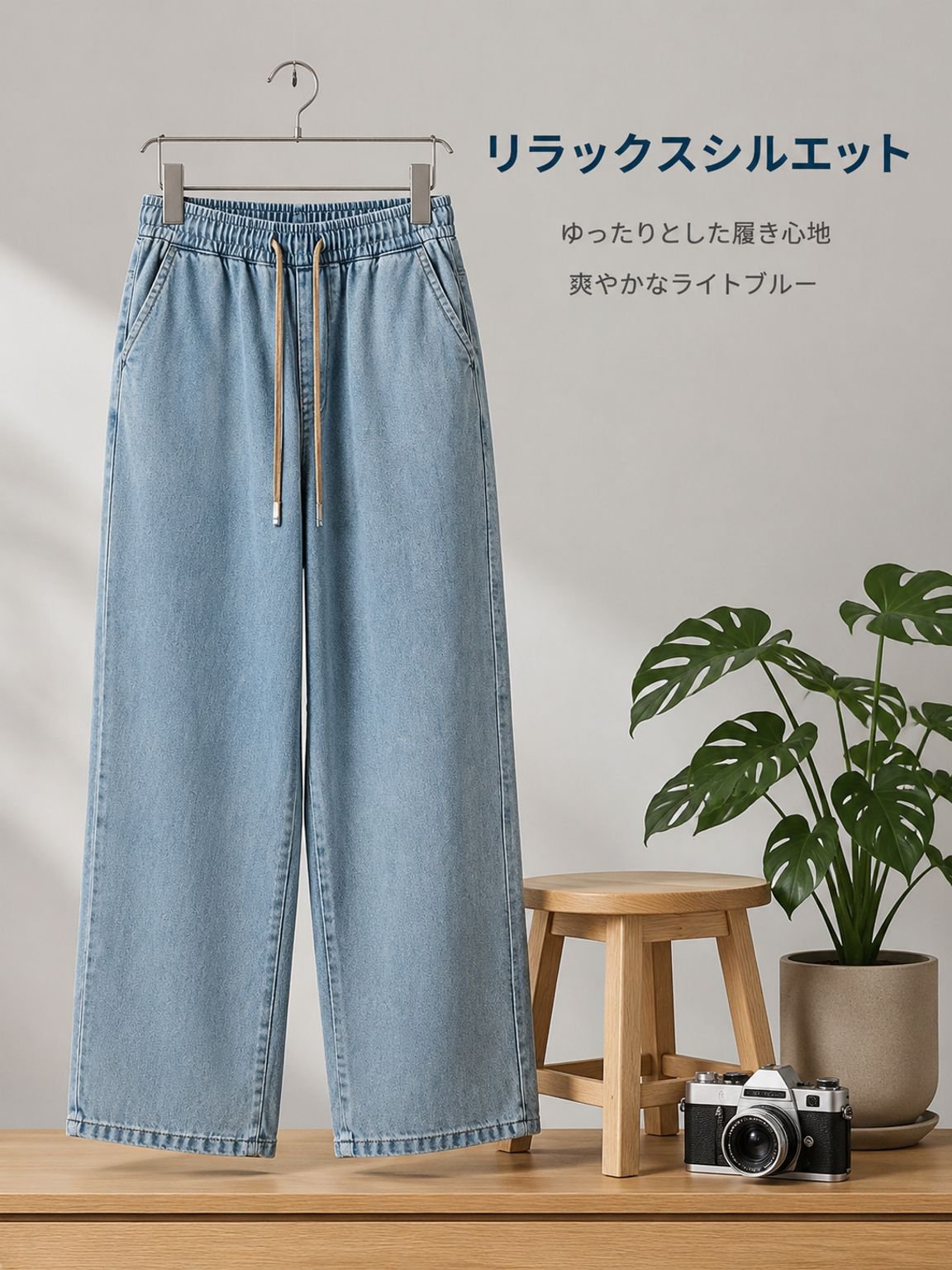 メンズワイドレッグカーゴジーンズ