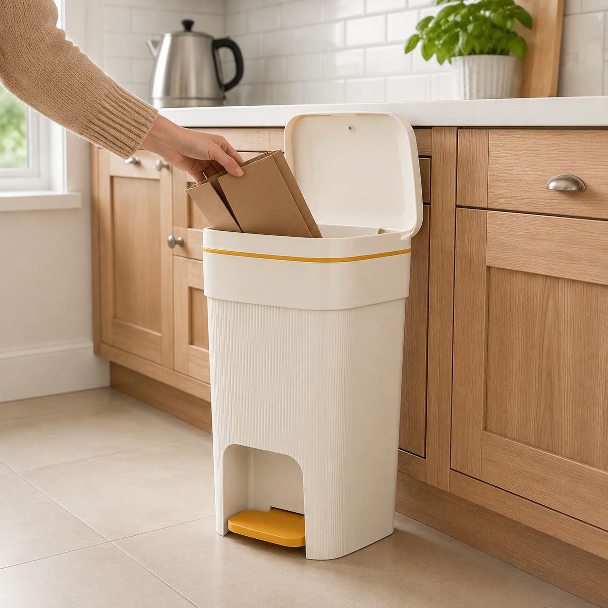 Multi-functional Large Trash Bin with Lid for Home Use, Modern Premium Style