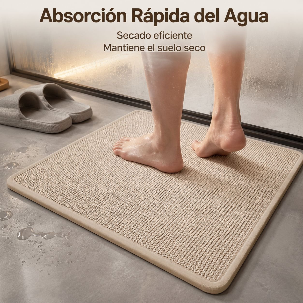 Alfombrilla antideslizante de secado rápido para el baño