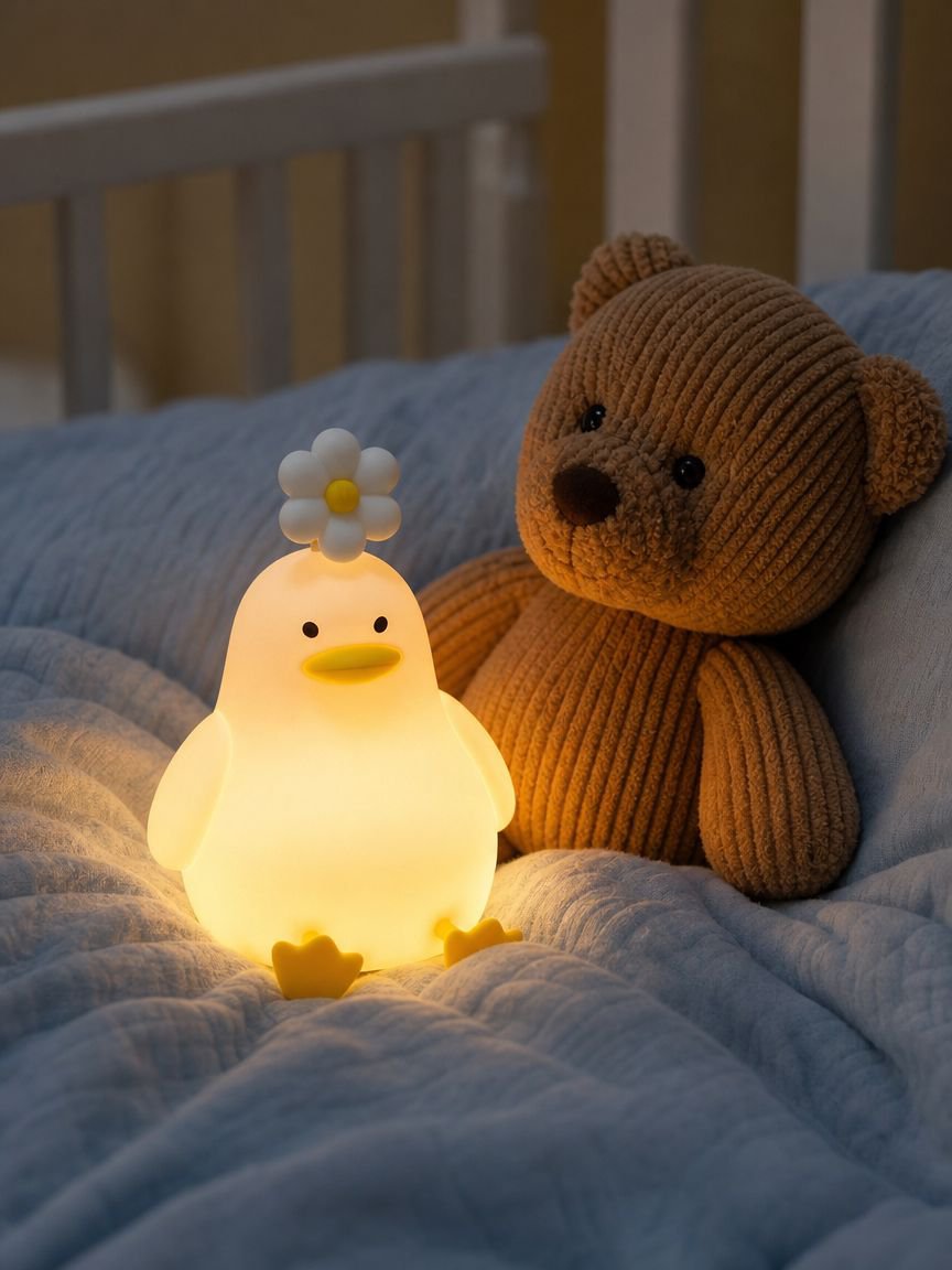 Portable silicone night light for nursery or bedroom