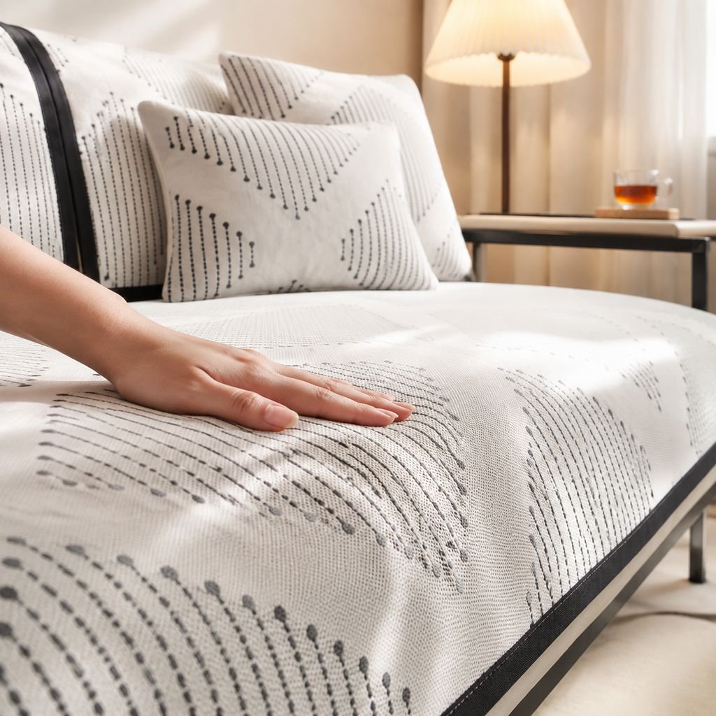 Anti-slip sofa towel keeps cushion in place