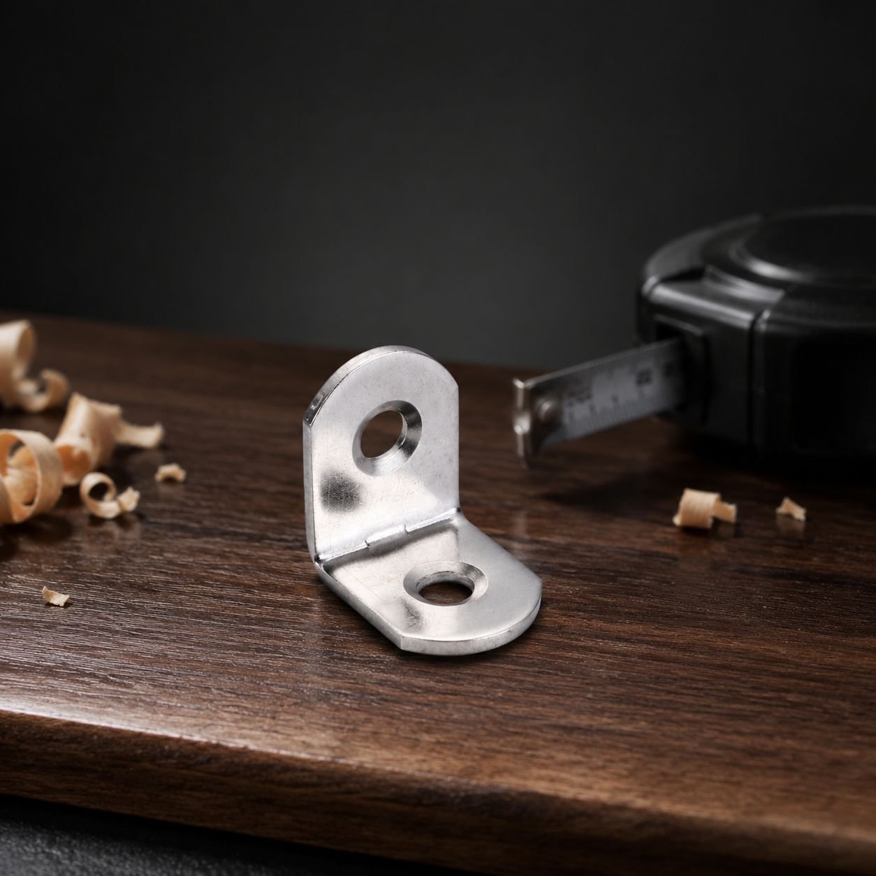 Soporte L de acero inoxidable grueso para fijación de divisores de baño y estantes de muebles