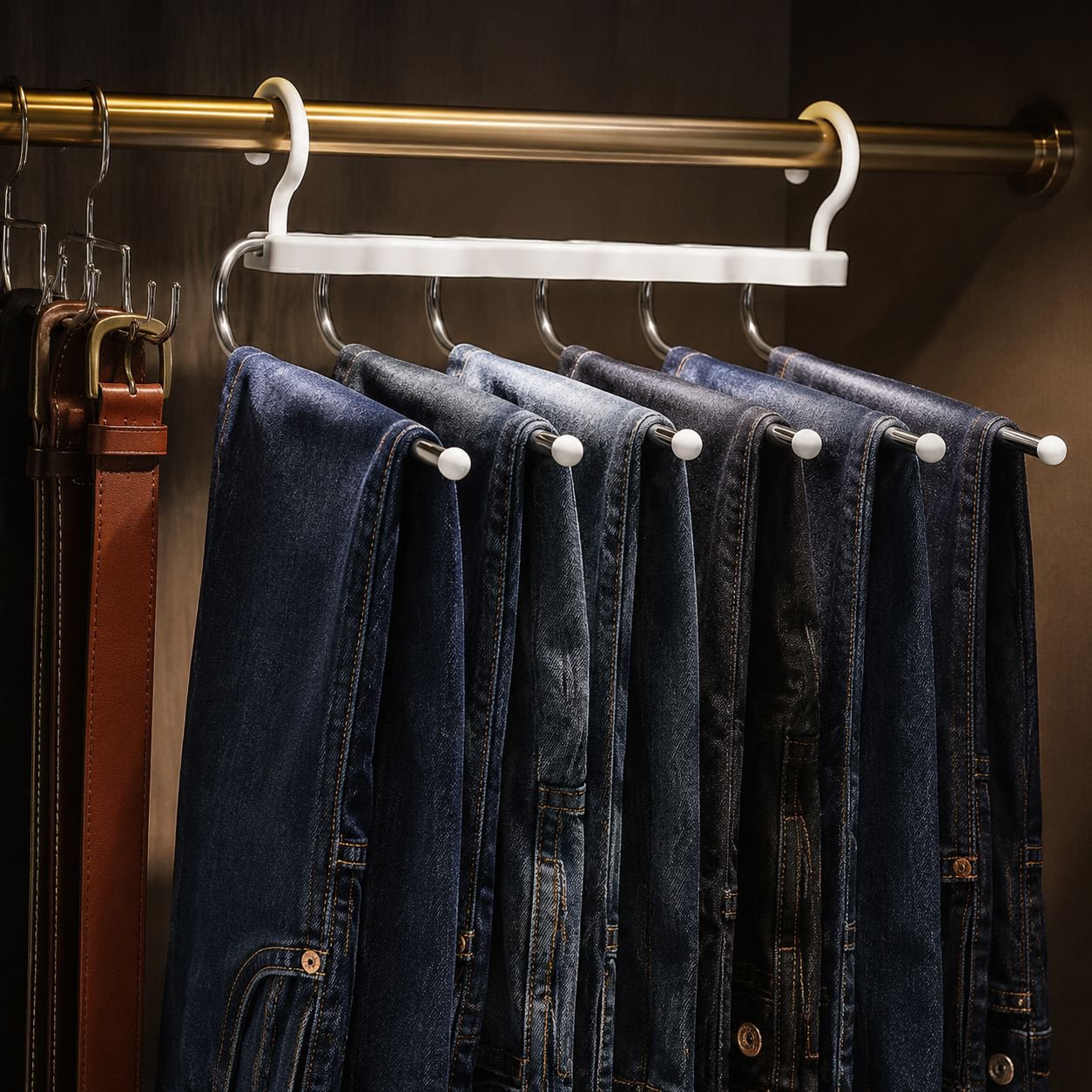 Foldable Pants Rack Multi-layer Non-slip Space-saving Closet Organizer
