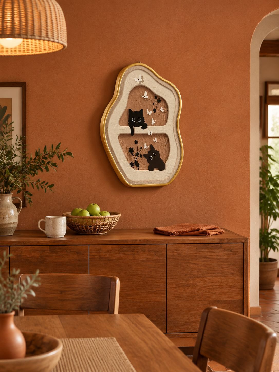 Cuadro decorativo de estilo crema para mesa o pared