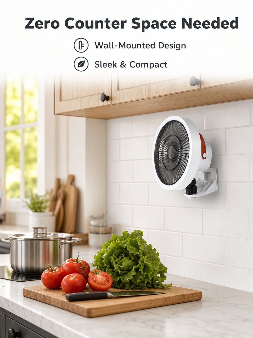 Wall Mounted Fan No-Drill with LED Light 3-in-1 Remote Wireless Auto Oscillation