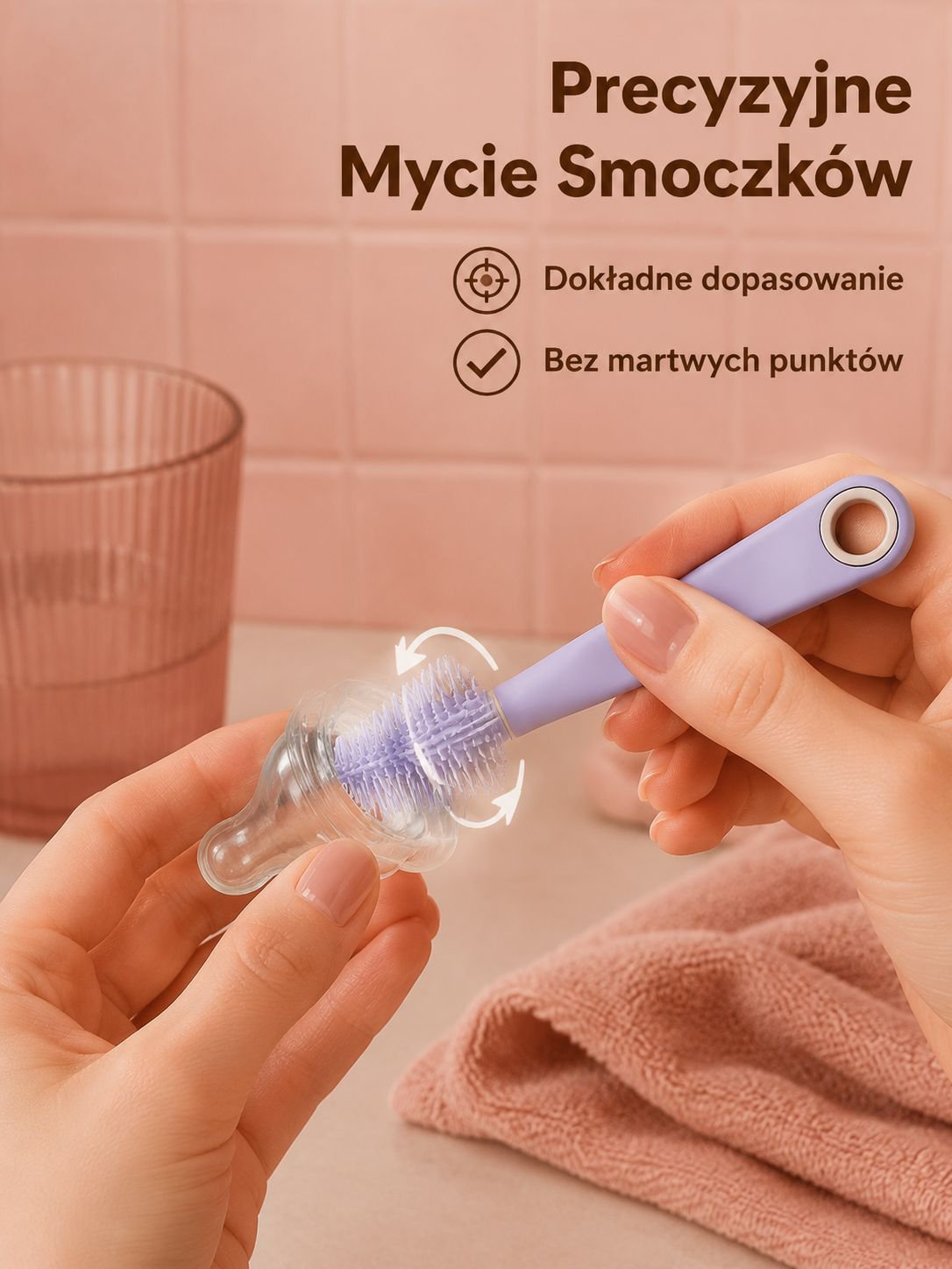 Przenośny zestaw silikonowych szczoteczek do czyszczenia smoczków dla niemowląt