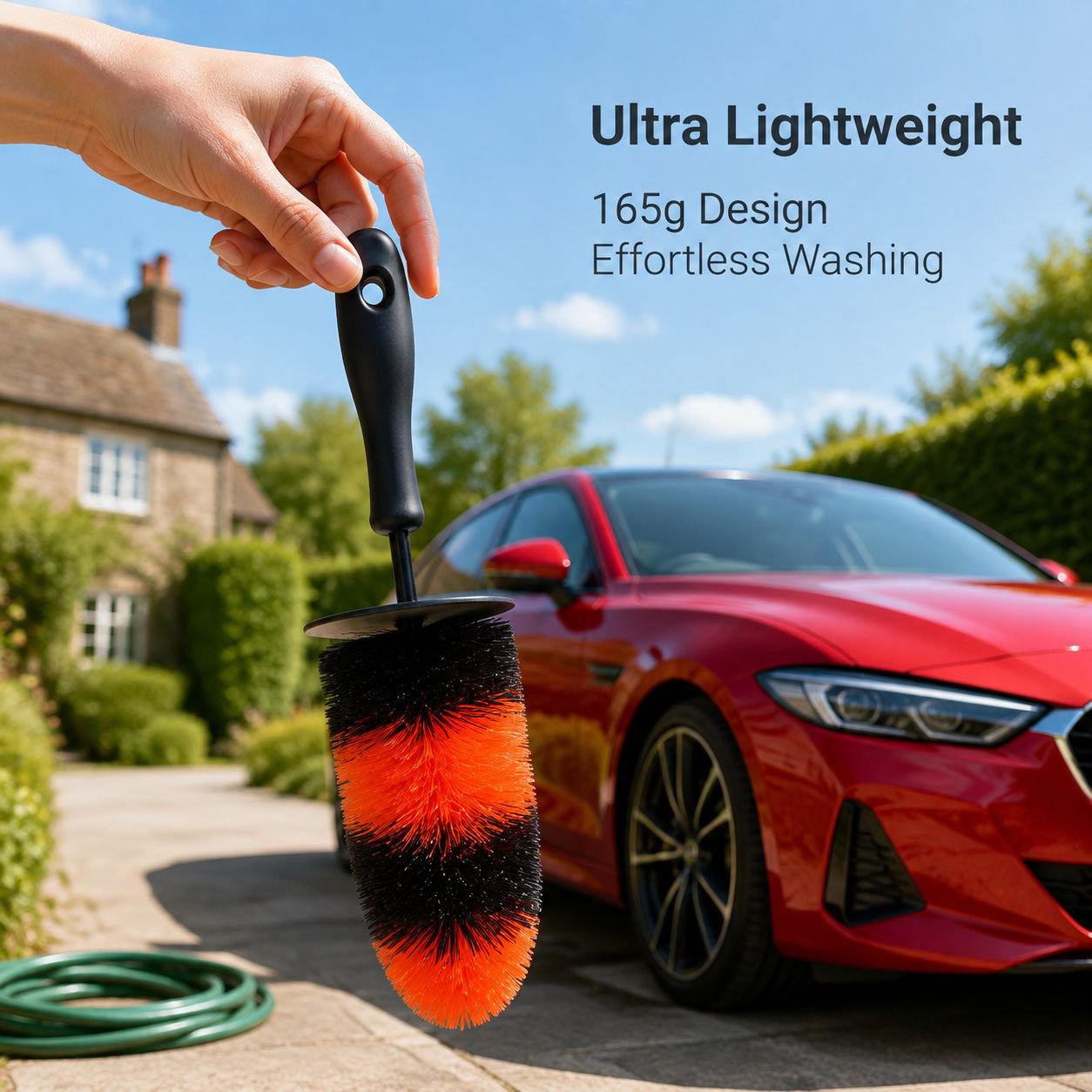Car wheel cleaning and dust removal soft bristle brush