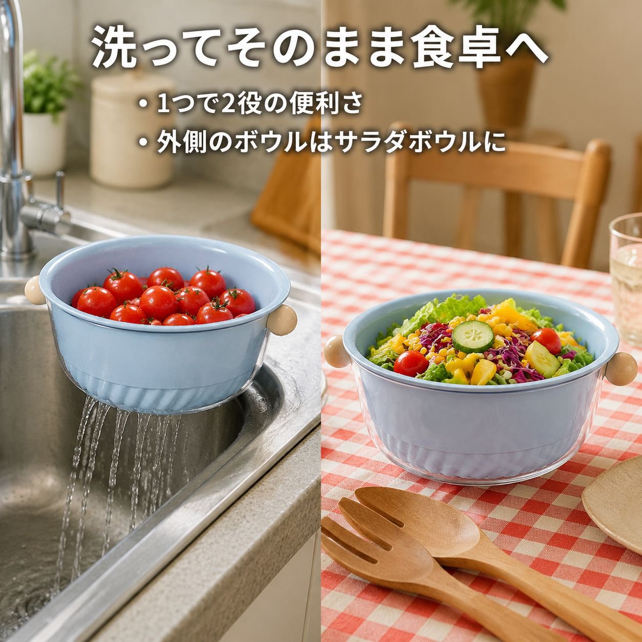 家庭用おしゃれな二層シンク