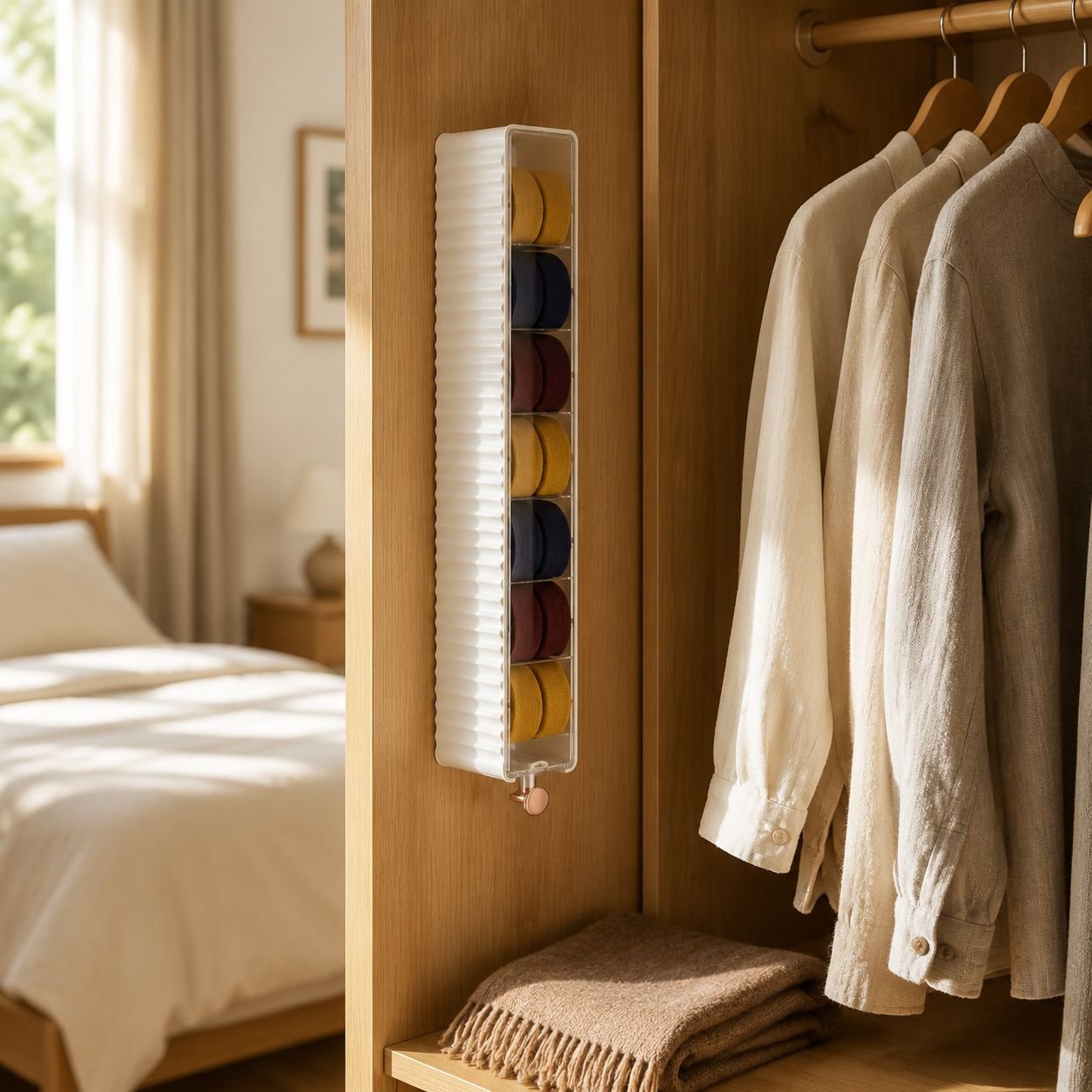 Wardrobe Hanging Underwear and Socks Storage Box Partition Organizer Container