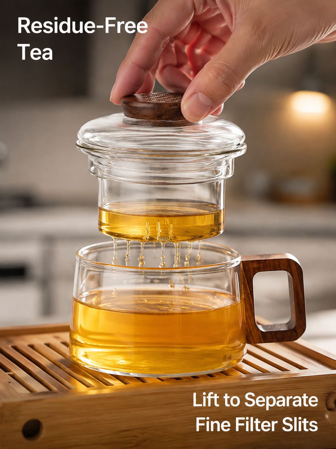 Separable tea filter cup set