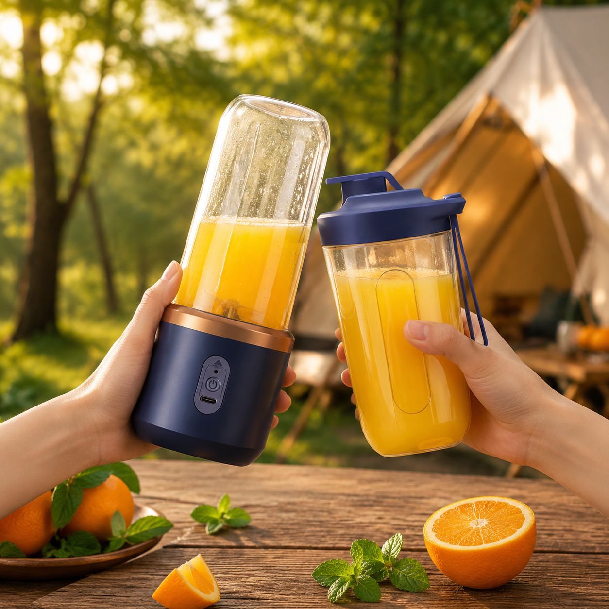 Travel juicer with spill-proof lid