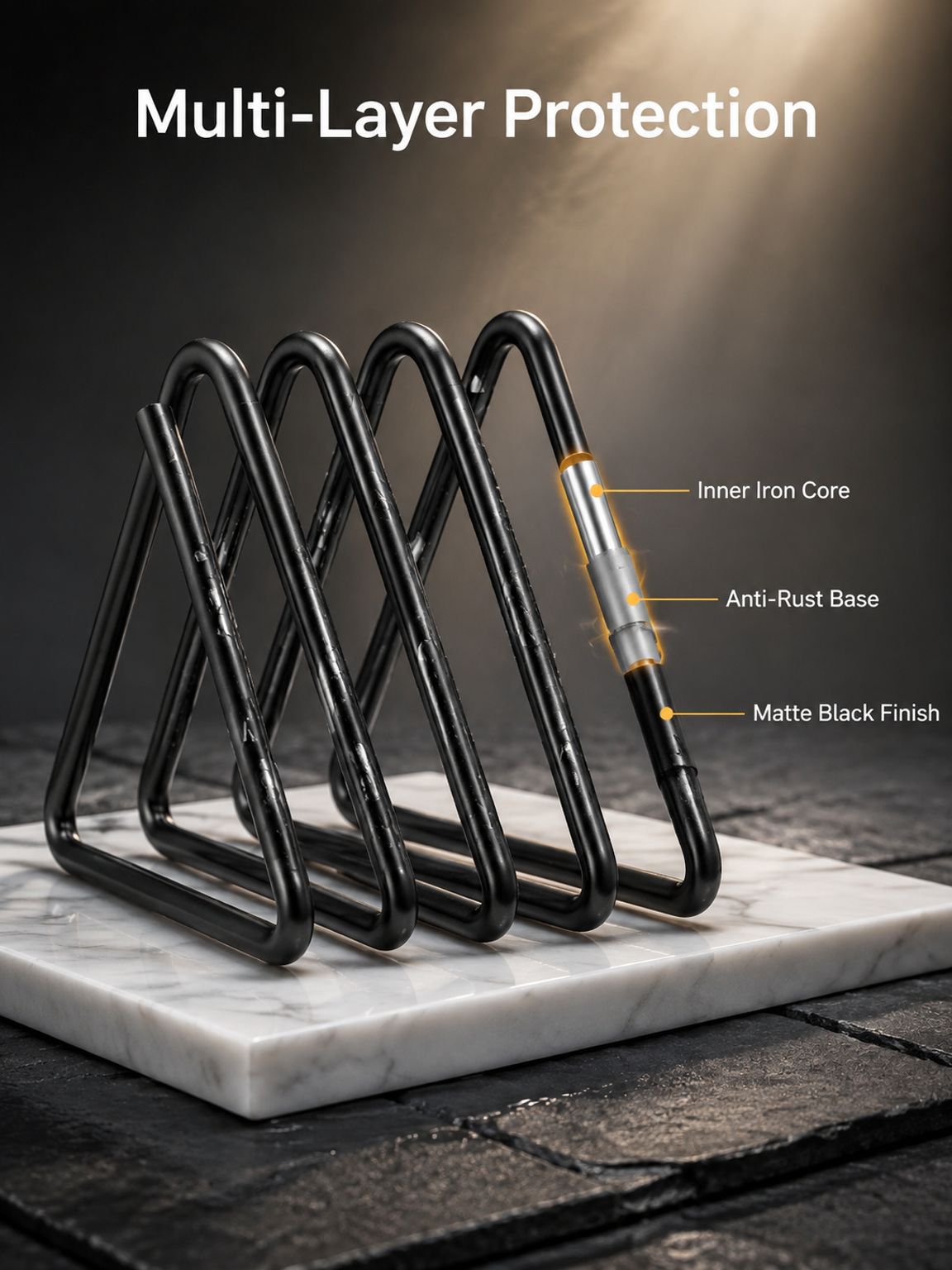 Compact countertop cutting board rack for everyday kitchen use