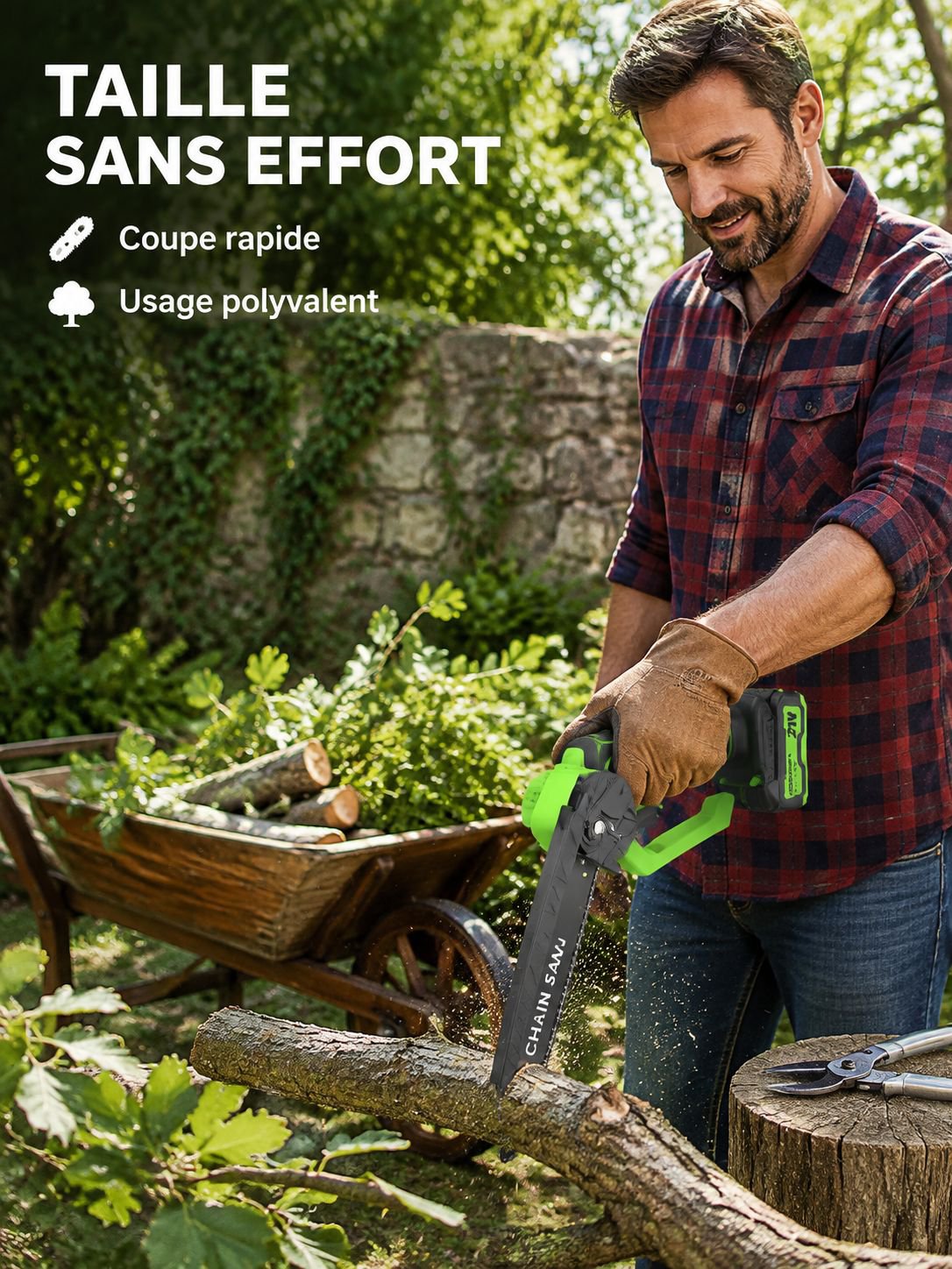 Scie manuelle à branches 8 pouces pour jardinage et menuiserie