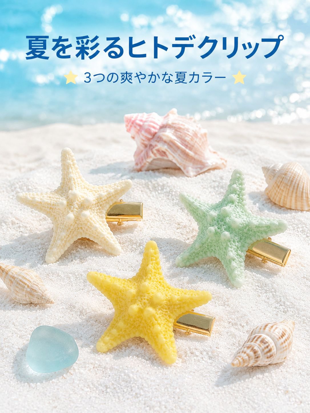 ヒトデ型のヘアクリップ