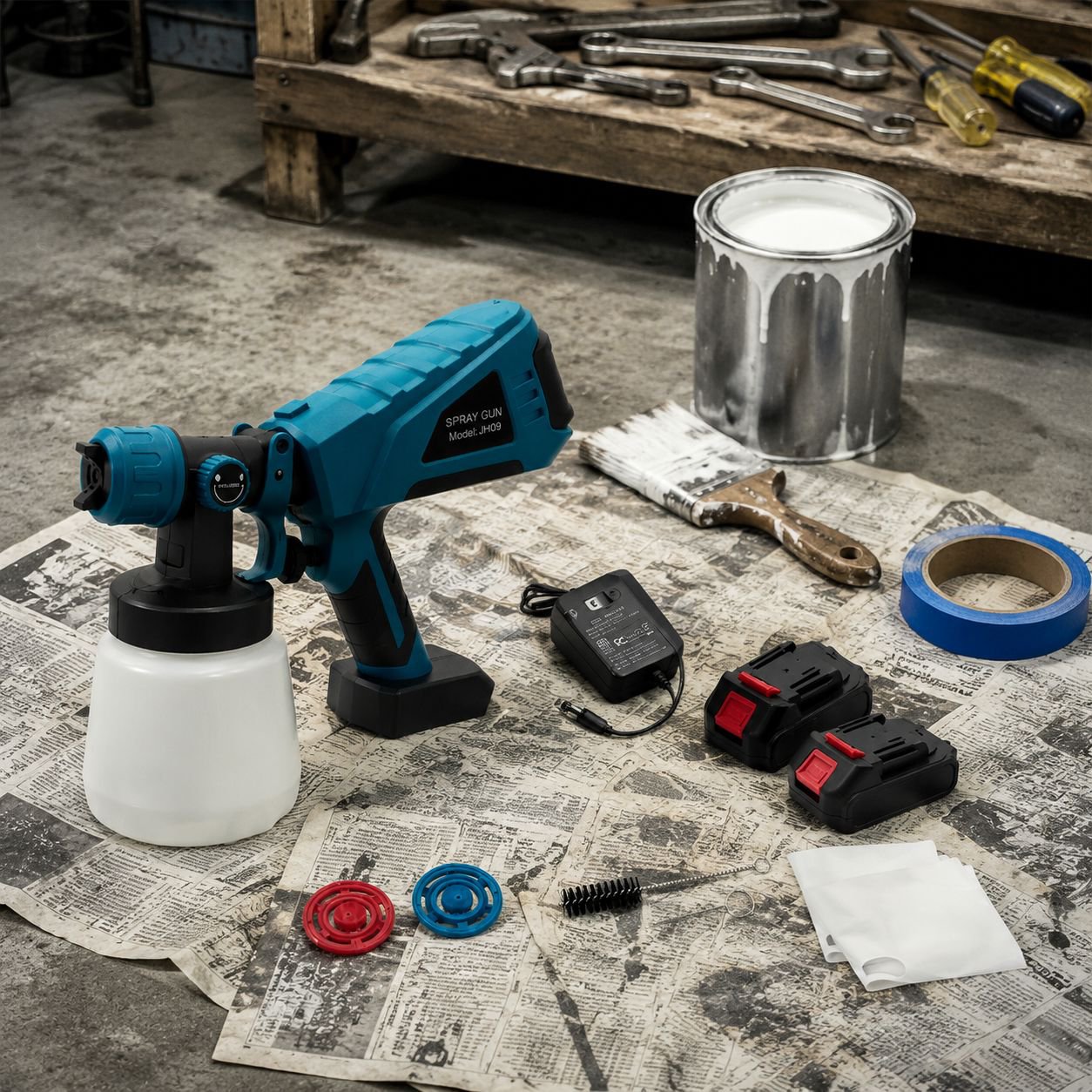 Electric spray gun a large capacity color box