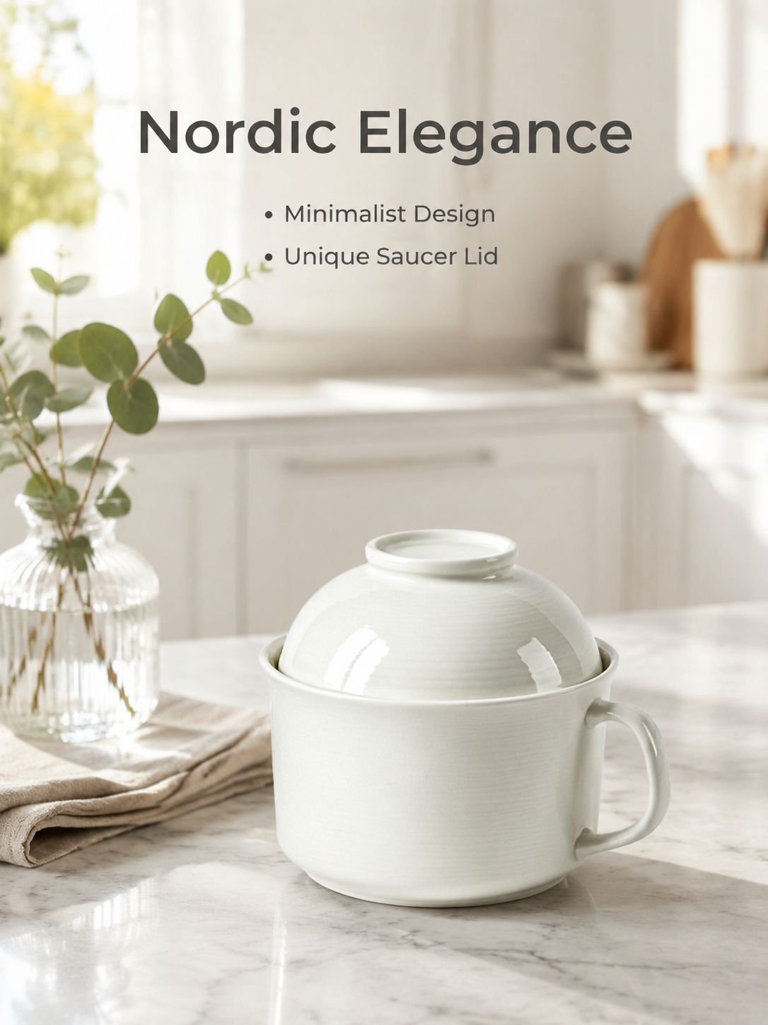 1200°C Micro-Pressure White Ceramic Steaming Cup