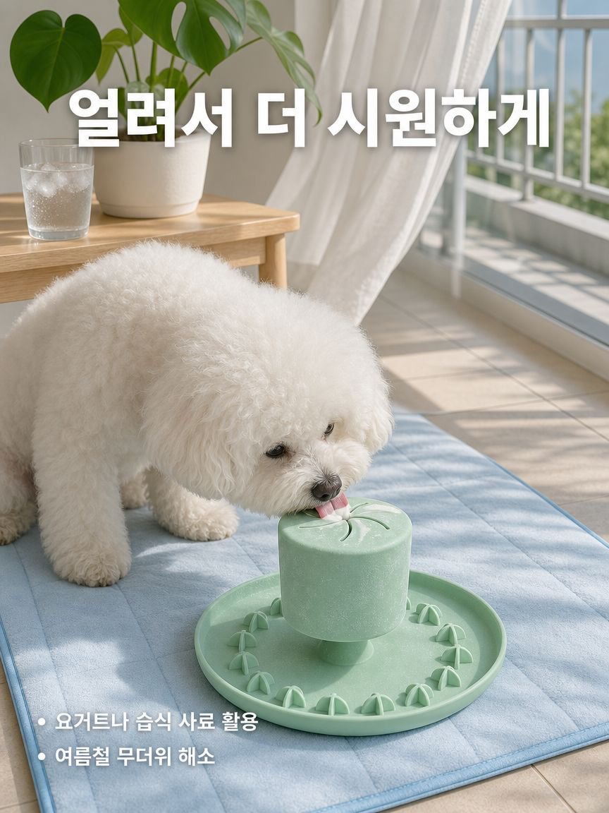 강아지 식기 퍼즐 실리콘 씹기 그릇