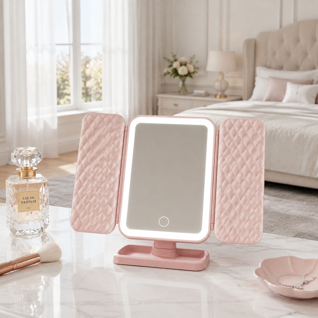 Modern Simple Double-Open Dressing Mirror for Women Bedroom