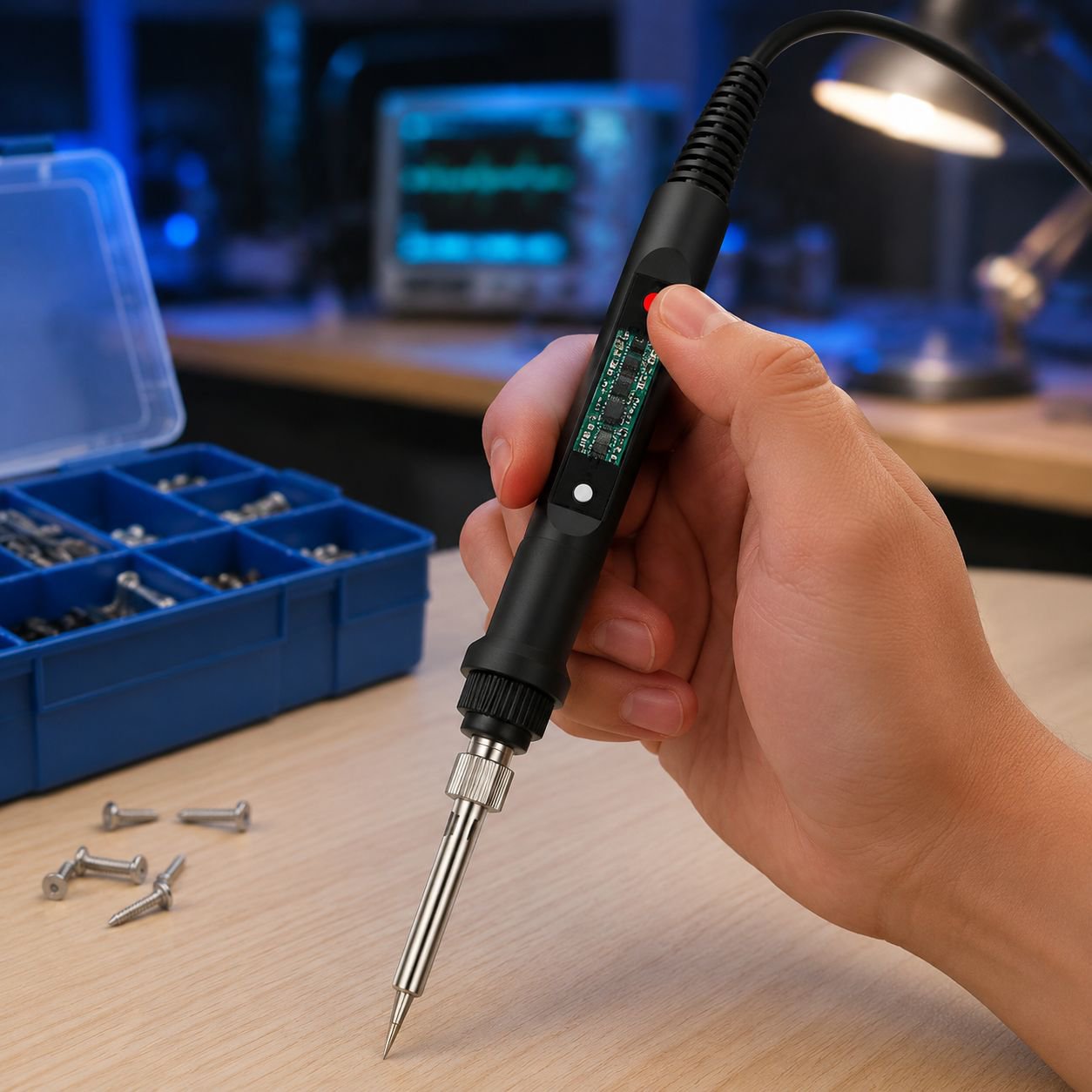Kit d'outils de réparation avec fer à souder industriel à température réglable