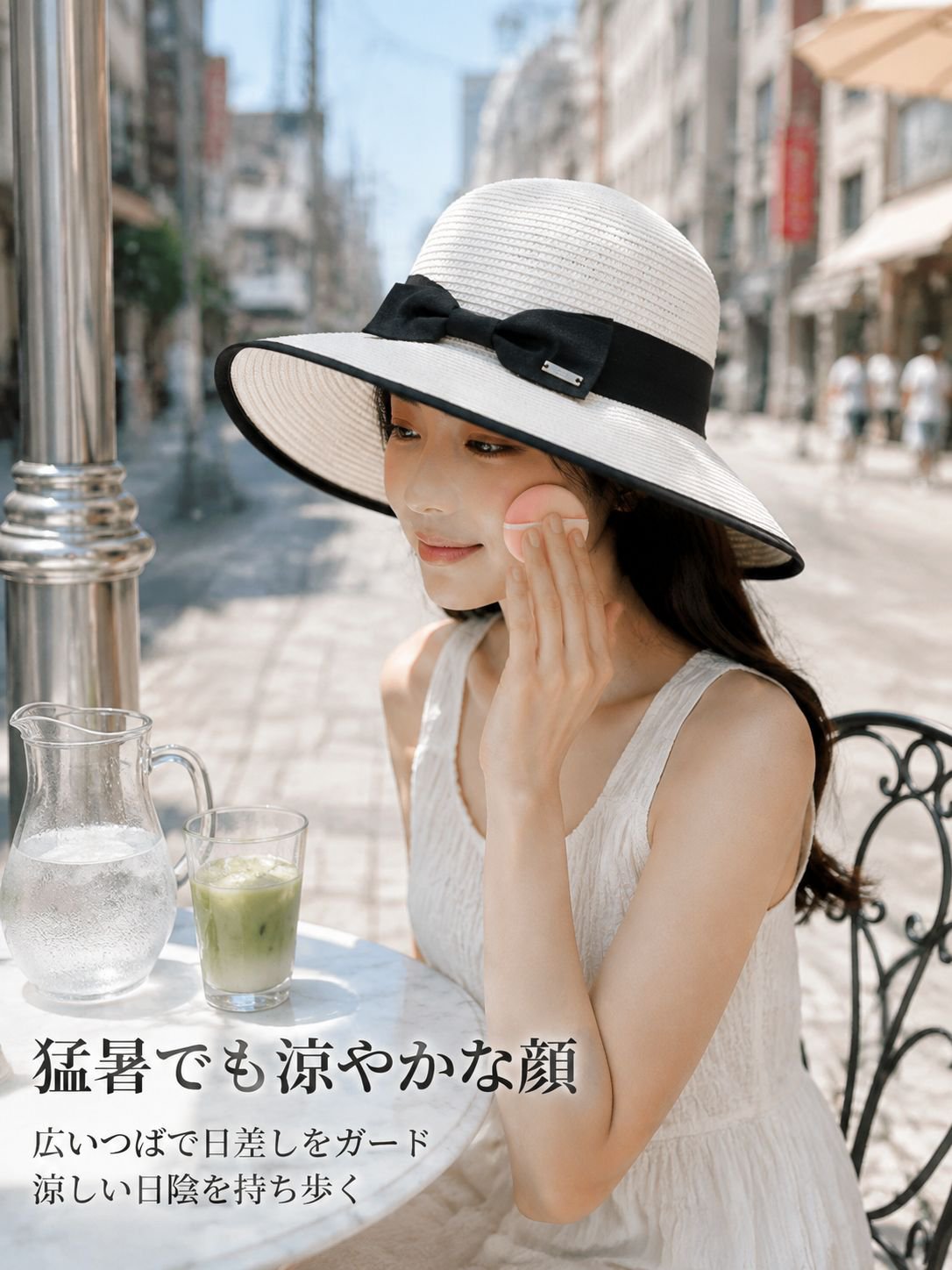 つばの広い日よけ帽
