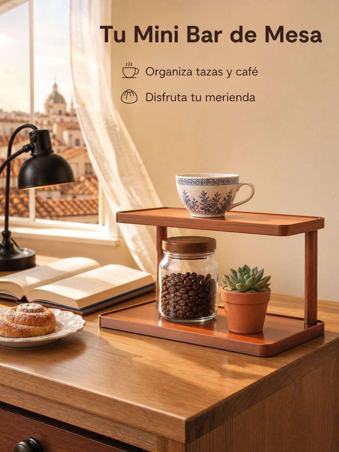 Portavasos multifuncional de escritorio