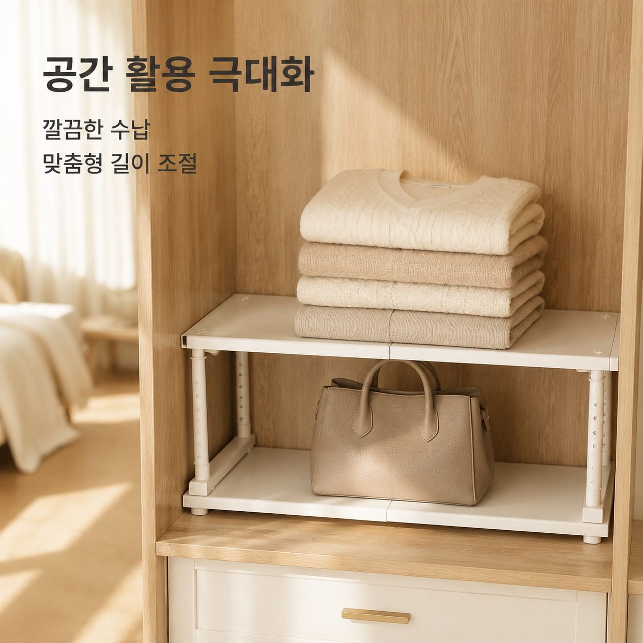옷장용 다단 선반 확장형 수납장