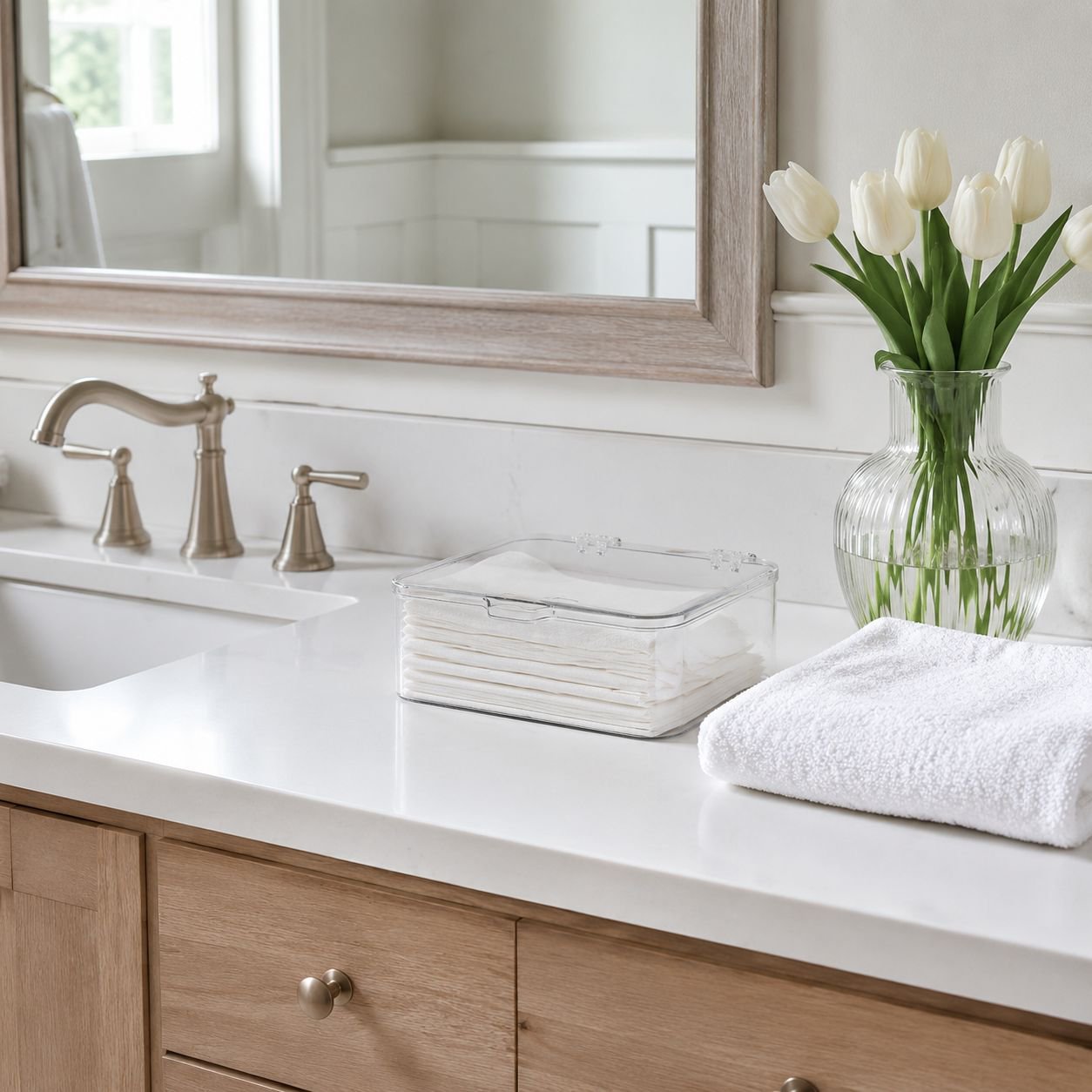 Easy-to-clean mask storage box with cover