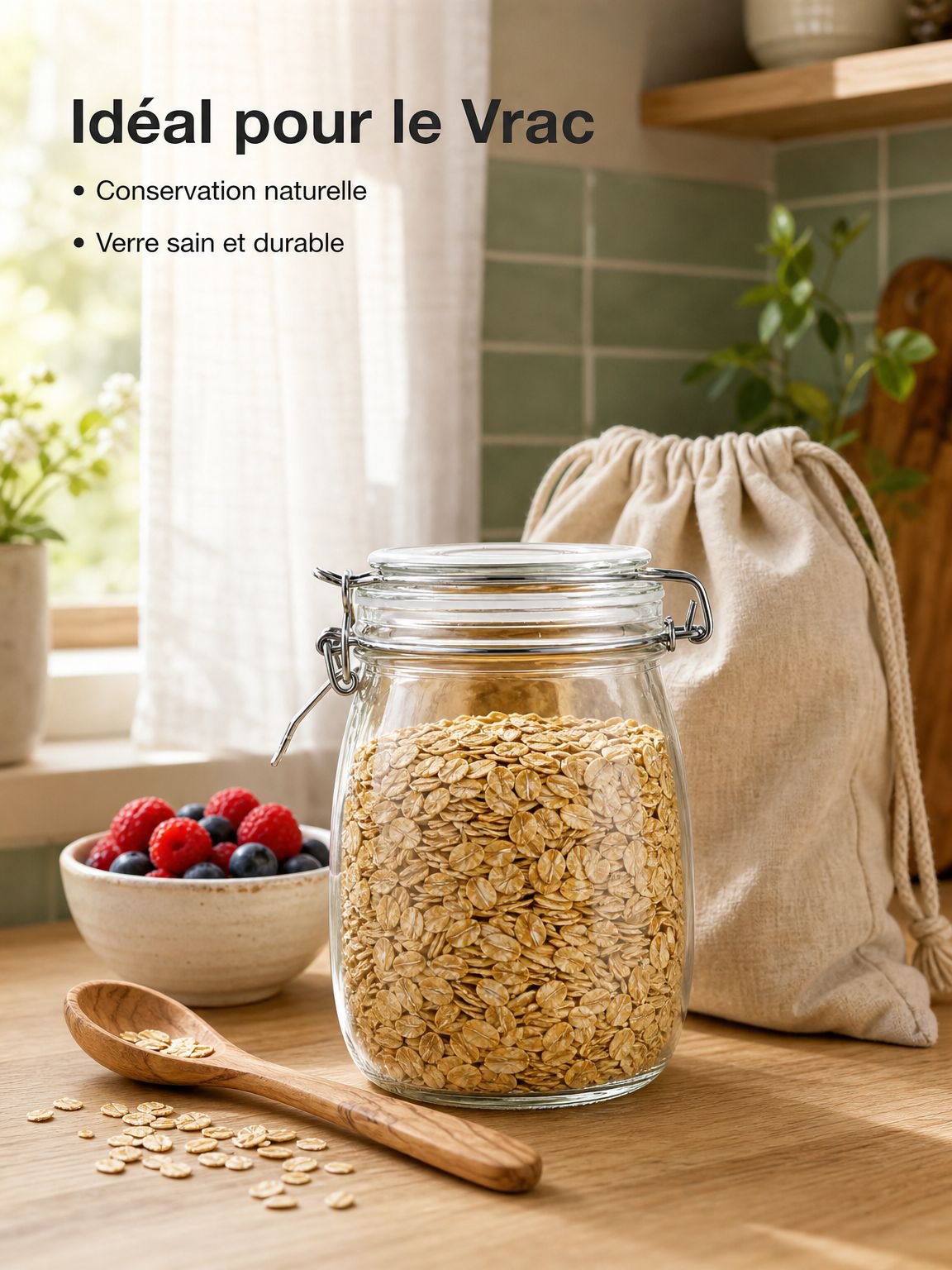 Bocal de conservation alimentaire avec fermeture en acier