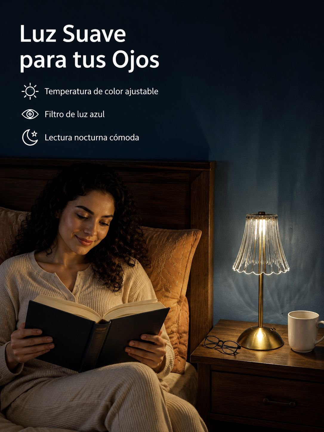 Lámpara de escritorio LED tricolor retro