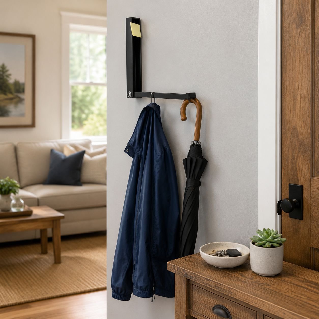 No-drill installation wall hanger for towels, clothes, and more