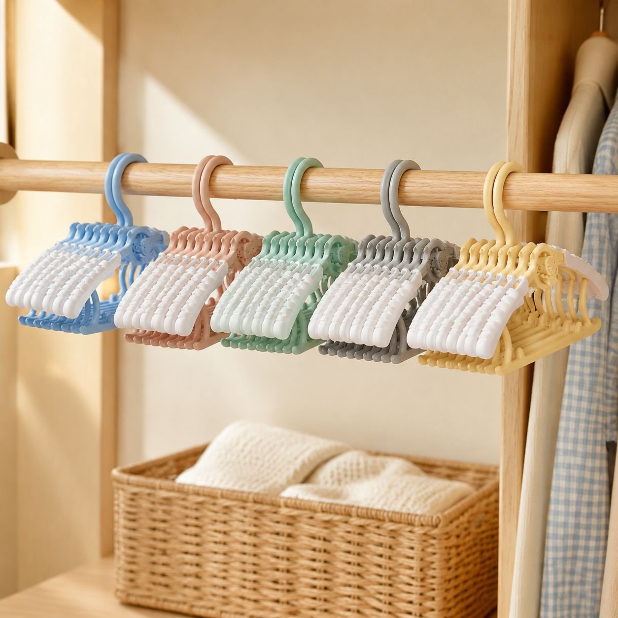 Sliding design baby hanger for household use