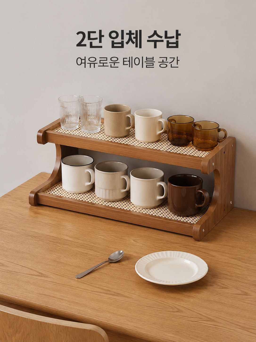 다기능 식탁 컵 홀더 찻잔 수납 선반
