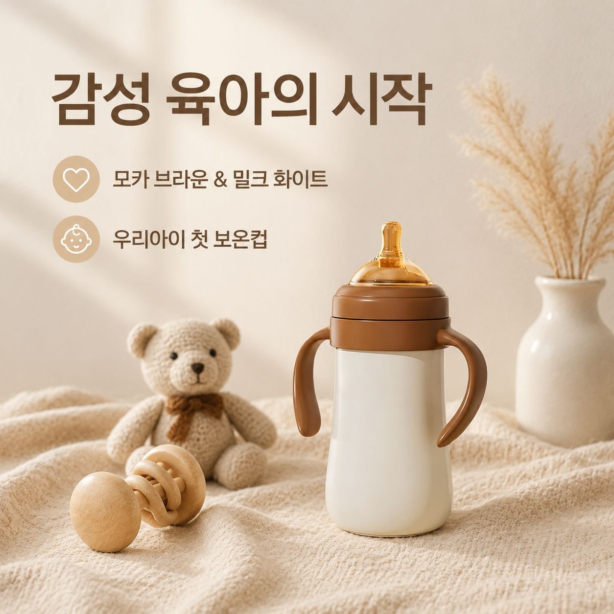 조지베어 어린이 빨대 보온컵, 아기 학습용 물컵, 외출용 젖병