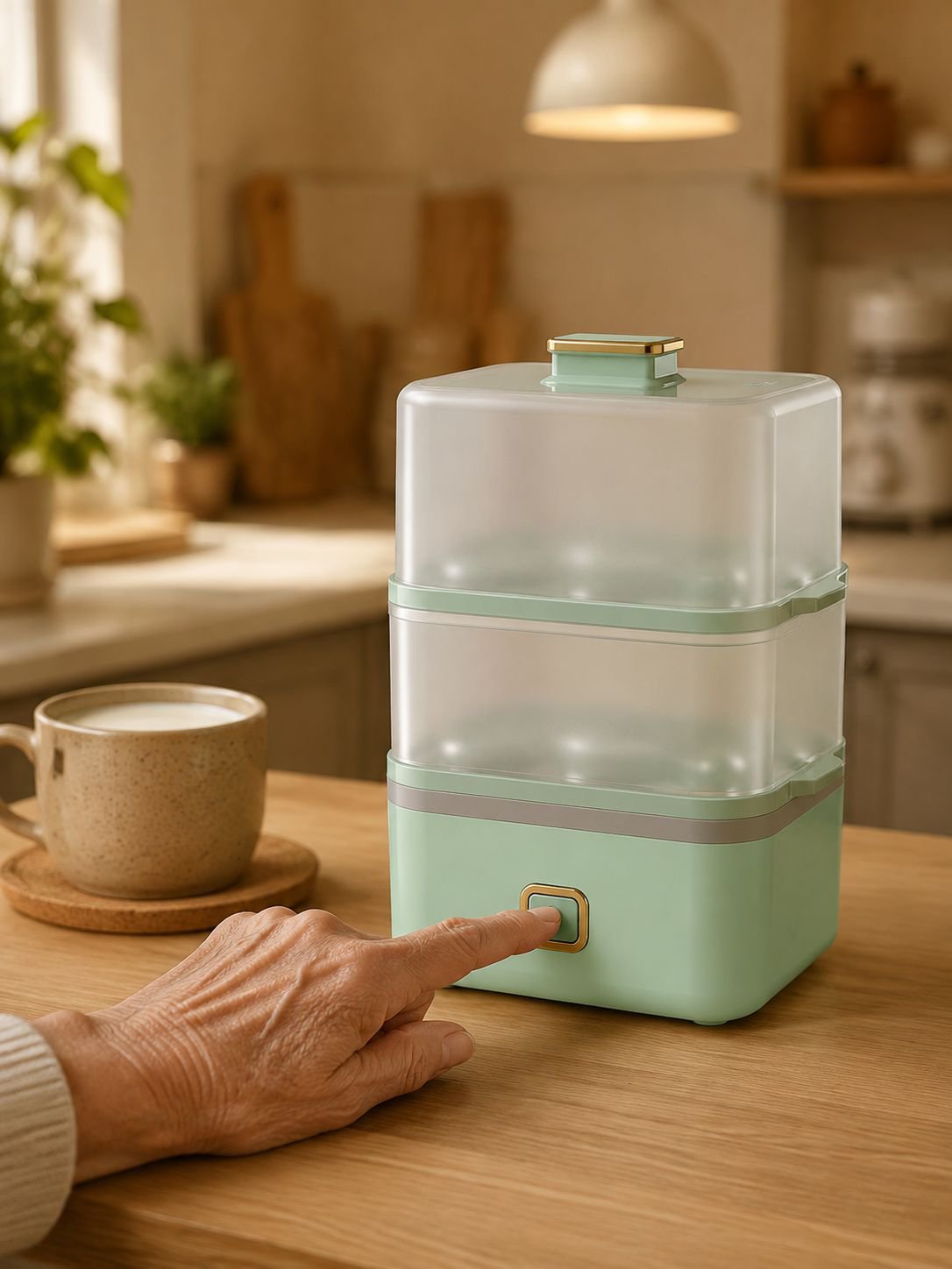 Preparación rápida de desayunos con máquina de vapor