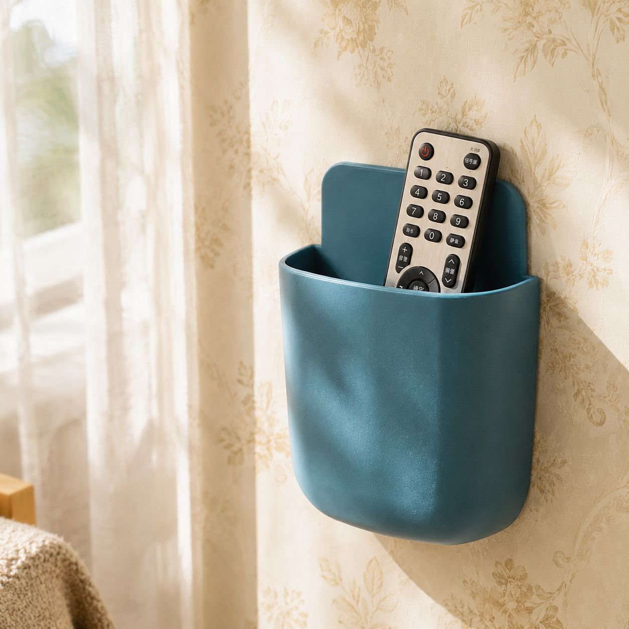 Support mural pour télécommande, installation sans percer