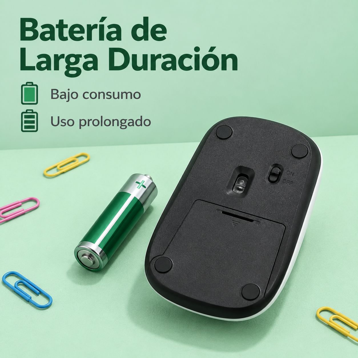 Ratón Bluetooth ergonómico y silencioso