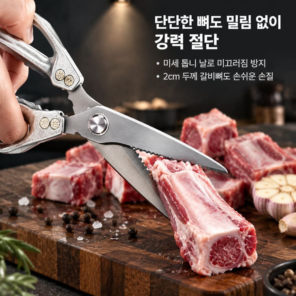 주방용 다기능 스테인리스 가위 두꺼운 강력 뼈가위 생선손질 고기가위 이유식가위