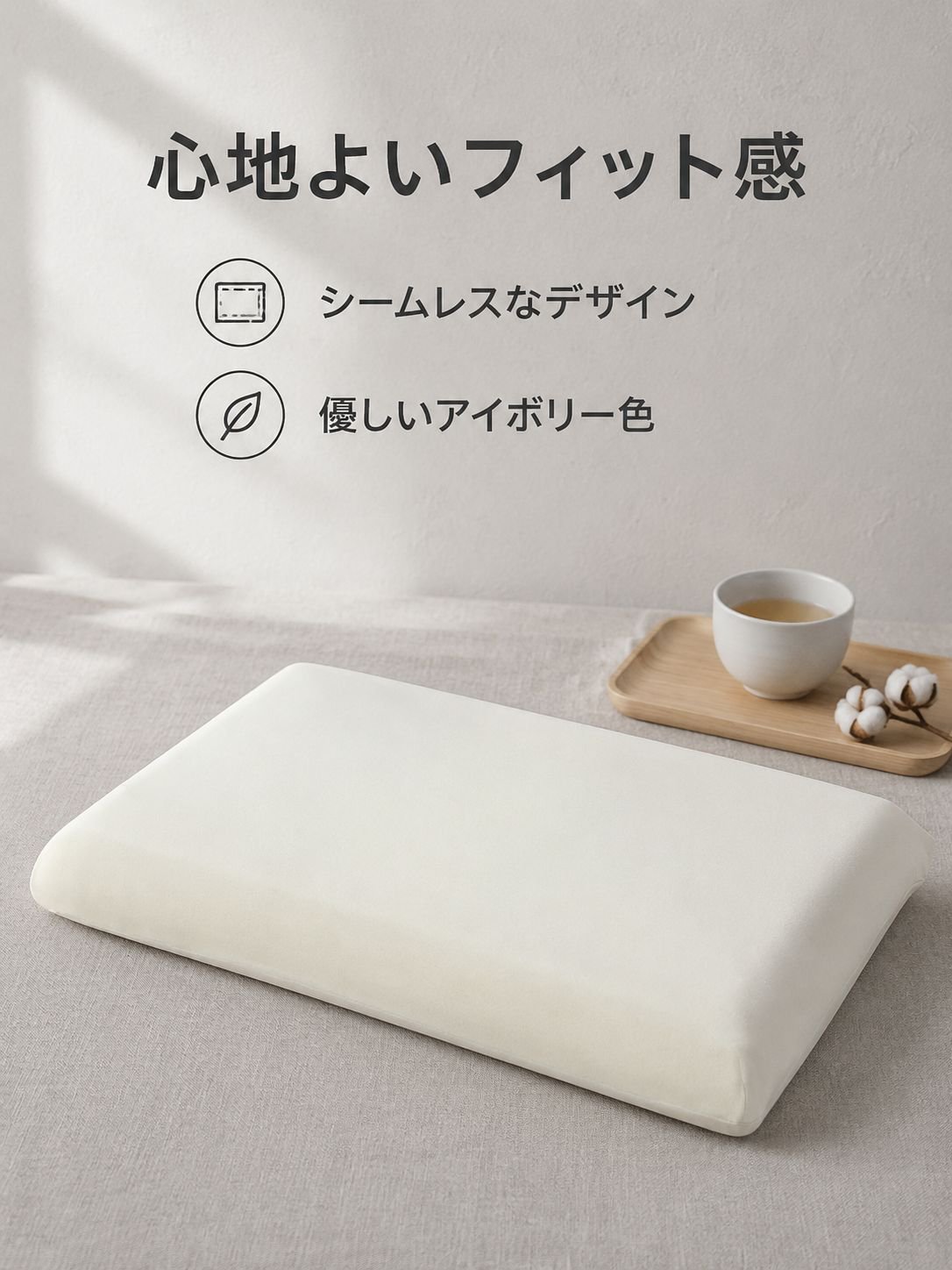 圧迫感ゼロ・深い眠りへ導く快眠枕