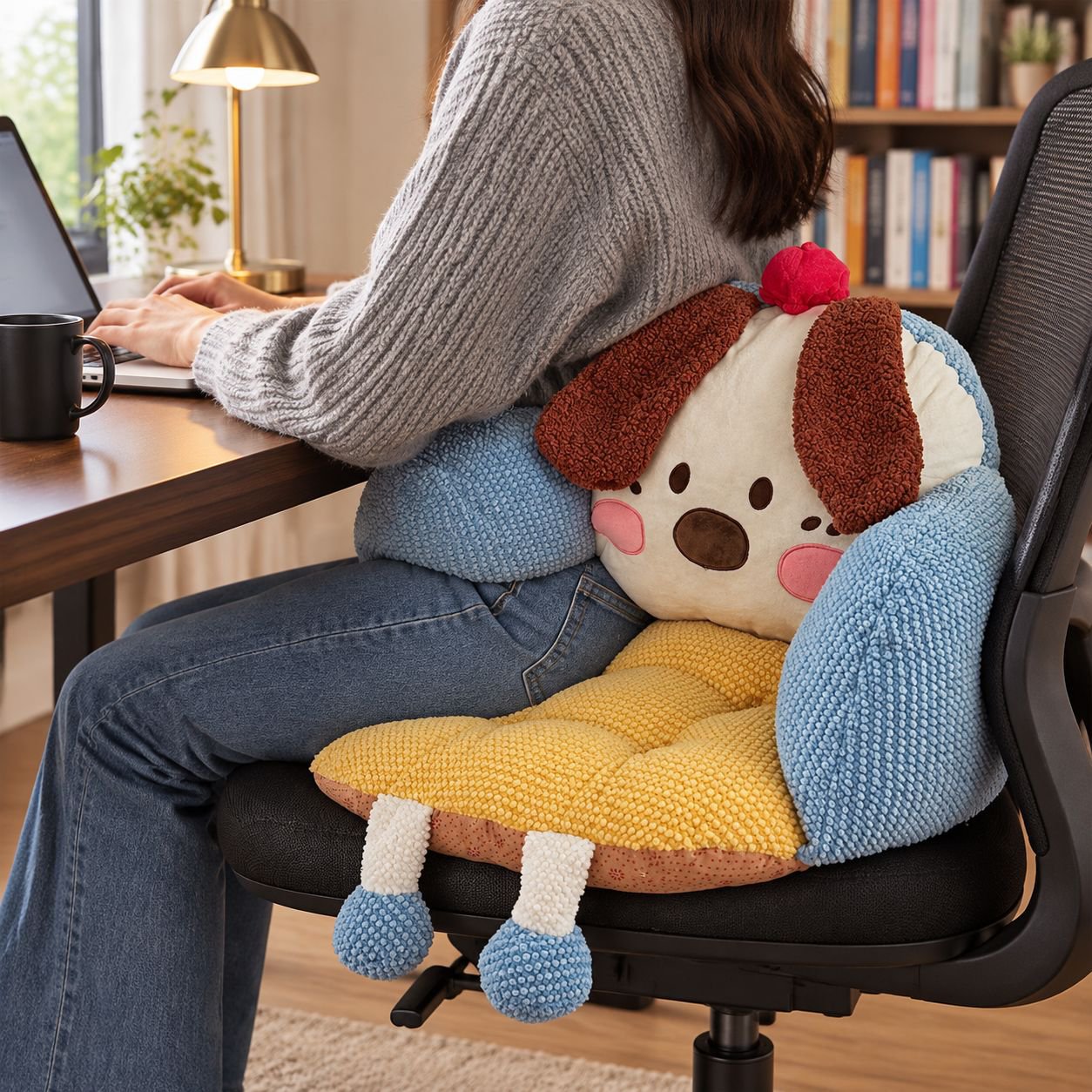 Cute Puff Puppy Puppy Seat Cushion