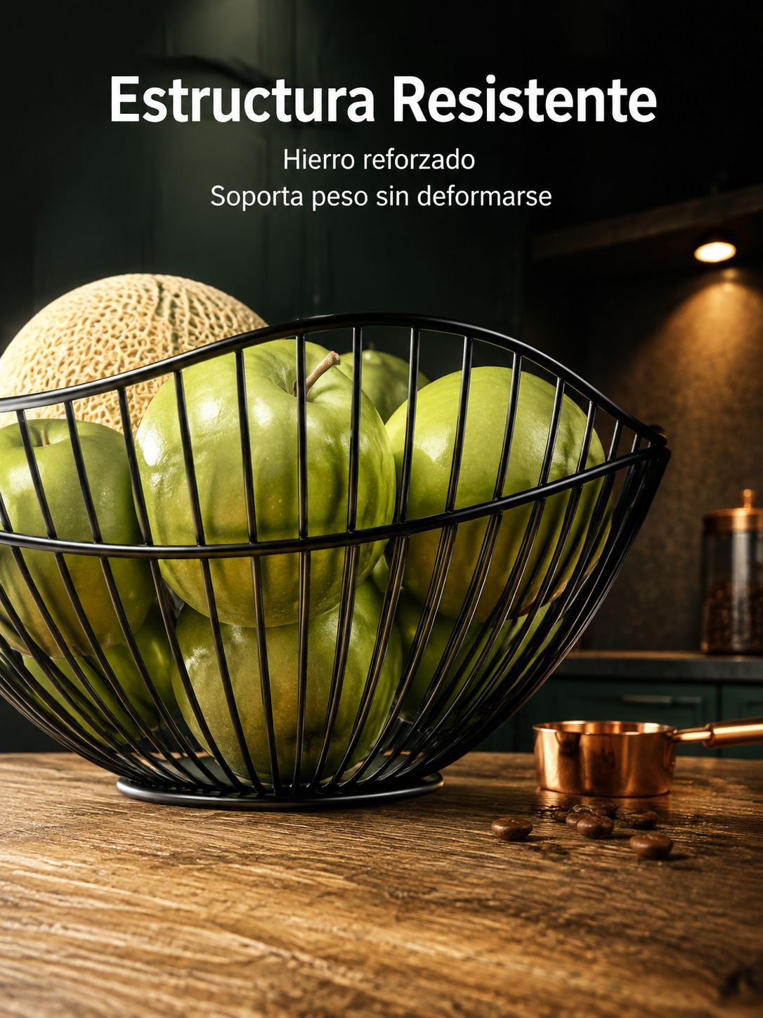 Plato de fruta de hierro forjado con hojas de loto