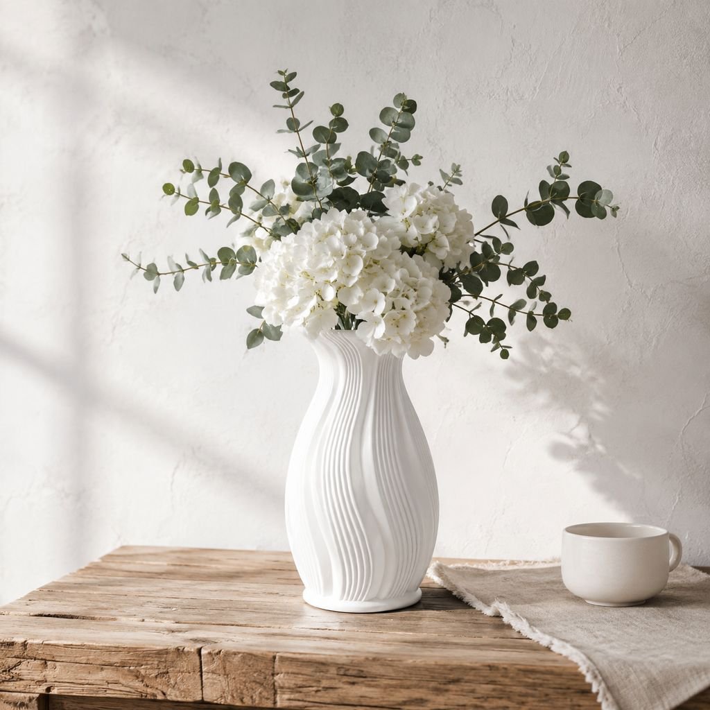 Vintage französische Kunststoffvase mit Farbverlauf für Kunstblumen