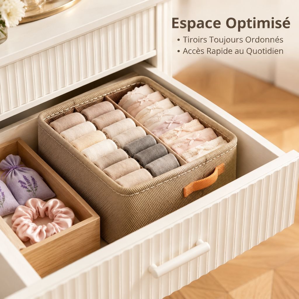 Panier Rangement Vêtements Tissu Épais Boîte Organisateur Dressing Penderie