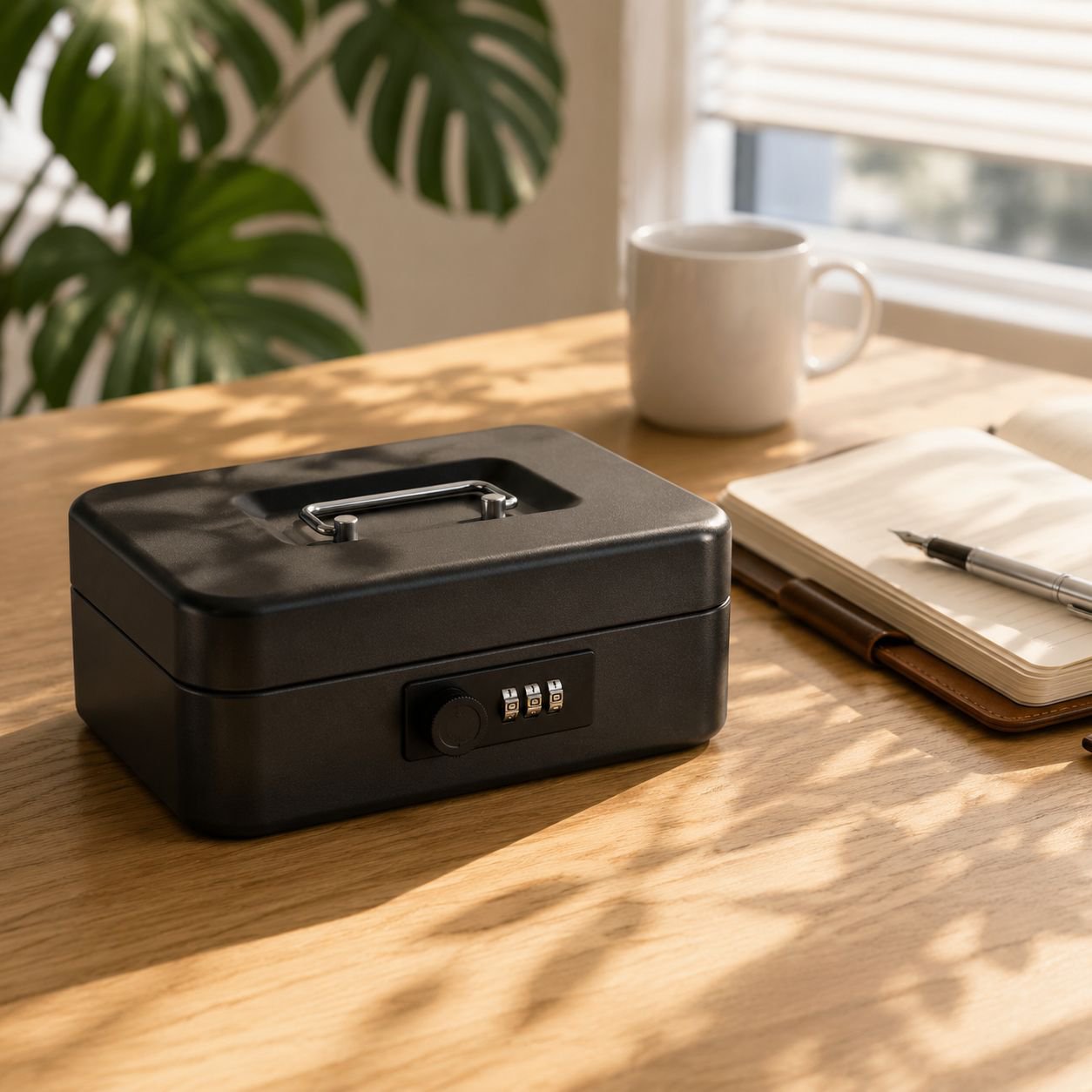 Home Multi-compartment Coin Bank with Dial Lock, Safe for Kids and Adults