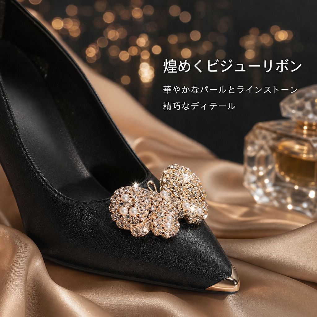万能ラインストーン中ヒール黒ハイヒールレディース細ヒールパンプス