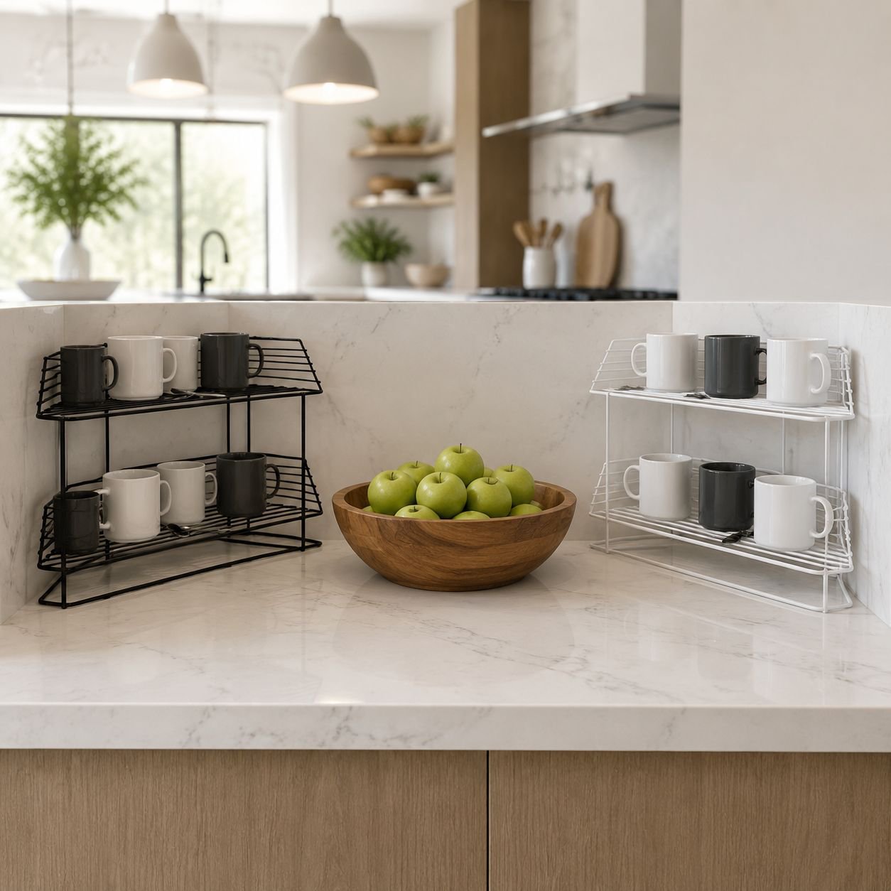 Fan-shaped storage rack for tidy and organized spaces